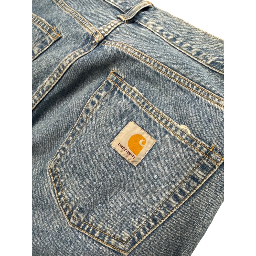 Carhartt WIP Pontiac Pant Mens 30x32 Blue Light Wash Good Straight Leg Denim - Picture 9 of 10